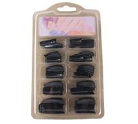 100 Pcs Black DIY Acrylic Gel French Nail Art Colored French Tips False Nail Tips False Nails Accessories