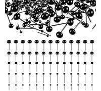 100 Pcs Black Glass Eyes, 2/3/4/5/6mm Mini Needle Felting Eyes, Tiny Glass Eye Assortment for Crafts, Glasses Eye for Crochet Figures and Plush Creatures, Sewing Supplies Needle Felting Tools