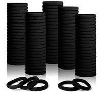 100 Pcs Black Hair Ties, Headbands for Women Girls Kids, No Damage Seamless Hair Ties for Thick Hair, Rubber Bands for Hair, Soft Ponytail Holders Elastic Hair Ties