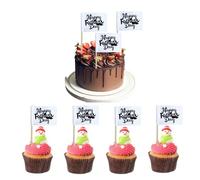 100 Pcs Black Happy Father's Day Cupcake Flags Mini Best Super Dad with Love Father Party Theme Toothpick Stick Flags Happy Father's Day Cupcake Toppers Cocktail Food Flag Decorations