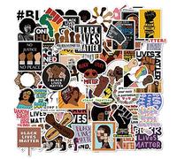 100 Pcs Black Lives Matter Stickers Pack, Inspirational Decal Set with Equality and Justice Quotes, Waterproof Vinyl Stickers for Laptop, Skateboard, Suitcase, Journal, Phone Case Decoration
