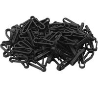 100 Pcs Black Mini Hanging Buckle Plastic Backpack Clasps Carabiner Clip Hooks for Toys Chain Key Rings Paracord Strap