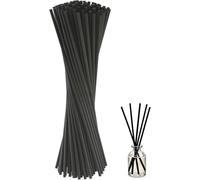 100 Pcs Black Reed Diffuser Sticks, 7.8 Inch Thick Rattan Wood Diffuser Sticks, Fibre Reed Diffuser Refill Sticks for Essential Oil, Replacement Diffuser Sticks for Home Office Aromatherapy