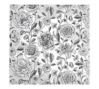 100 Pcs Black Rose Printed Napkins, 13 x 13 in White Floral Tissue Paper, Butterfly Accent Decoupage Craft Material, Virgin Wood Pulp Biodegradable Tissues for Parties, Dining Table Decor
