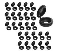 100 PCS Black Screw Caps, Number Plate Screw Caps, Black Plastic Hinged Screw Cover Caps, for M4-M5 Screw