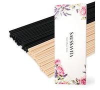 100 Pcs Black & Wood Color Reed Diffuser Sticks, Reed Sticks 4mm Thick Fibre for Diffuser Scent, 28 cm Long Diffuser Stick Replacement Fragrance for Bedroom Home, Office