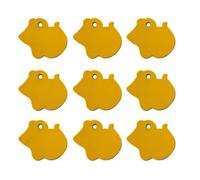 100 PCS Blank Aluminum Mouse-Shaped Pet ID Tag Nameplate, Customizable with Name Address Phone Number Text Engraving,Yellow,33X37X1MM