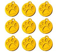 100 PCS Blank Aluminum Pet Identification Tags Engraved Pet'S Name Suitable ForCats Dogs Collars Anti-Lost Pet Products,Yellow,26X23X1.4MM