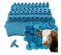 100 PCS Blank Cattle Ear Tags Large Plastic Precision Animal Identification Blank Livestock Ear Tags for Cows, Horses, Dogs, Pigs and Goats Farm Management Blue 100pcs