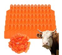 100 PCS Blank Cattle Ear Tags Large Plastic Precision Animal Identification Blank Livestock Ear Tags for Cows, Horses, Dogs, Pigs and Goats Farm Management Orange 100pcs