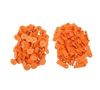 100 Pcs Blank Ear for Livestock - Unmarked Cow Sheep Ear Identification - for Animal Farming, Easy to Use & Secure - Includes Bubble Wrap (Wordless Orange (Price