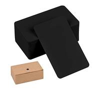 100 Pcs Blank Kraft Cards, Word Message Card Kraft Paper Tags, Blank Business Cards, Small DIY Flash Gift Cards for School Home Office Shorthand Learning, Memory (Black)