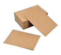 100 Pcs Blank Message Paper, A6 Greeting Cards, 350gsm Kraft Paper Craft Cardboard, 15x10 cm Message Word Card, Small Cardstock for DIY Graffiti Birthday Banquets Christmas (Brown)