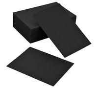 100 Pcs Blank Message Paper, A6 Greeting Cards, 350gsm Kraft Paper Craft Cardboard, 15x10 cm Message Word Card, Small Cardstock for DIY Graffiti Birthday Banquets Christmas (Black)