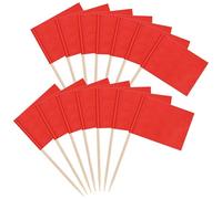 100 PCS Blank Toothpick Flags, Red Mini Flags Cupcake Topper Sticks Cupcake Picks Decorative Toothpicks Party Food Labels Food Signs Golf Flag Sticks for Appetizers Buffet Fruit Party Decoration