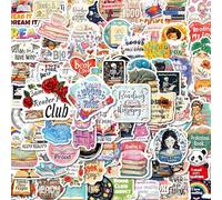 100 PCS Book Stickers for Kindle, Holographic Thickened Aesthetic Reading Bookish Vinyl Stickers for Kindle Water Bottles| Easier to Peel Off| Scratch & Fade Resistant| No Curling| Reusable