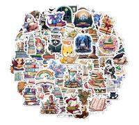 100 Pcs Book Stickers, Motivational Reading Stickers Waterproof Aesthetic Stickers Vinyl Reading Stickers for Book Scrapbook Water Bottles Laptops Luggage