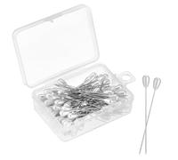100 Pcs Boutonniere Pins, Corsage Pin, Pearl Head Decorative Pins, 2" Teardrop Pearl Bouquet Straight Pinning for Wedding Quilting Sewing Pinning Quilt Flower DIY Crafts