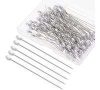 100 PCS Boutonniere Pins - White Pearl Head Corsage Pin - Buttonhole Pins for Wedding, Bouquet, Sewing, DIY Crafts - Straight 55mm Pin