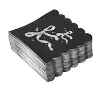 100 Pcs Bow Napkins, 11.8x11.8in Bowknot Themed Lace Trimmed Paper Serviettes Cute Coquette Lunch Dinner Supplies for Bridal Engagement Wedding Birthday Party Table Decoration (Black)