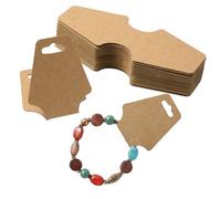 100 Pcs Bracelet Display Cards, Keychain Display Stand, Necklace Jewelry Hanging Blank Kraft Paper Packaging Tags for Necklaces, Bracelets, Jewelry