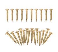 100 Pcs Brass Round Head Pins, 10mm Gold Panel Nails Small Escutcheon Pins Antique Upholstery Pins, for Wood Handmade Thread Pictures Furniture Hinge Hardware Accessories Fasteners
