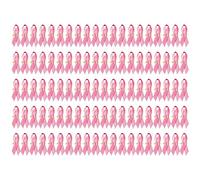 100 Pcs Breast Cancer Awareness Pink Ribbon Pin Fundraising Lapel Pins Buttons Caring Hope Faith Awareness Brooch for Support Groups and Fundraisers Charity Event Campaign Party Favors Supplies