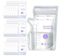 100 Pcs Breastmilk Storage Bags, 8oz Temp-Sensing Milk Storing Bags with Easy Pour Spout for Breastfeeding, No-Leak Self-Standing Milk Storage Pouches for Refrigeration and Freezing, 250ml