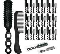 100 Pcs Bulk Hair Brush and Comb Set for Homeless Individually Wrapped, Lightweight Hair Brush and Comb for Women Kids Hotel Travel
