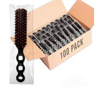 100 Pcs Bulk Hair Brushes for Homeless, Disposable Hair Brushes, Anti Static Bristles Brush, Individually Wrapped Hair Brush for Shelter Hotel Nursing Home Charity Church 7.5 x 1.4 Inch