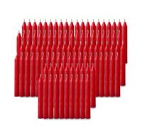 NORDICO Candlelights 100 pcs Bulk Red Candles for Christmas Tree - Angel Chime Decorations - Christmas Pyramids Carousel - 4 inch X 1/2 inch Diameter - 1.5 Hour Burn Time.Unscented