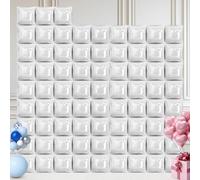 100 Pcs Bulk Square Foil Balloons - Luxury Metallic Shimmering Geometric Balloon Wall Kit - Double Sided Large Party Backdrop for Birthday, Wedding, Anniversary Decorations (75PCS White)