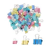 100 Pcs Bulldog Clips, 15mm 19mm 25mm Assorted Size Paper Clips, Colored Metal Foldback Clips, File Money Papper Stationary Clamps for Office Document Organization, School Binder Filing