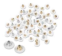 100 pcs Bullet Clutch Earring Backs with Pad Earring Safety Backs,Hypo-Allergenic Bullet Clutch Comfort Earring Backs,Bullet Clutch Ear Nuts Secure Locking Replacement for Women Stud Earrings Jewelry