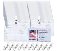 100 Pcs Business Card Laminating Sheets with Clips 2.9 * 3.4 Inch 10 Mil Id Badge Size Self-Sealing Laminating Pouches Fits Wallet ID Card Luggage Tags Government-Size Card for School Office