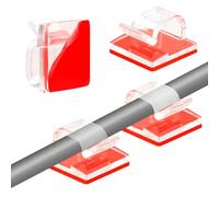 100 Pcs Cable Clips Self Adhesive - Clear Wire Management Clips For Wall & Desk | Strong Sticky Cable Organisers For Home/Office | Transparent Cable Hooks For Christmas Lights & Cords