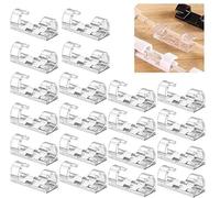100 Pcs Cable Clips with Strong Self-Adhesive, Clear Wall Cable Clips 30 X 11mm Wire Sticky Hooks for USB, DVI, Kitchen Appliances and Power Cord Holders