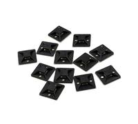 100 Pcs Cable Ties Set, Black Cable Ties Adhesive Mounts, 20 x 20mm Cable Holder Sticky Pads, Organising Wires at Home, Office & Workshop, Durable Mount Base Holders