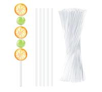 100 Pcs Cake Pop Sticks - 15 cm Acrylic Lollipop Sticks Clear Cake Pops Candy Sticks Treat Sticks, Lolly Pop Sticks for Cake Pops,for Making Lollipops,Candies,Chocolates,Cookies and Dessert