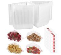 100 Pcs Cake Slice Boxes, Individual Cake Boxes Slice Cake Boxes with Sealing Stickers Clear Containers for Cake Portions, Sandwiches, Cheese, Pies, Salad