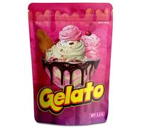 100 Pcs Cali Packs 3.5g Bag Mylar Storage Bags, Ziplock Smell Proof Pouches 12 cm x 10 cm, 3.5g Reusable Baggies for Snack, Candy Cookies Stand up pouches (Gelato)