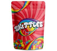 100 Pcs Cali Packs 3.5g Bag Mylar Storage Bags, Ziplock Smell Proof Pouches 12 cm x 10 cm, 3.5g Reusable Baggies for Snack, Candy Cookies Stand up pouches (Zkittles)