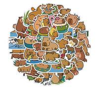 100 Pcs Capybara Stickers Vinyl Waterproof Cute Guinea Pig Sticker for Skateboard Water Bottle Laptop Bike Phone Luggage Scrapbook Computer Helmet,Cartoon Funny Animal Stickers for Kids Teens Adults
