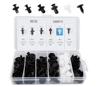 100 Pcs Car Body Trim Clips for 6-10mm, 6 Sizes Car Retainer Clips Universal Auto Clips Plastic Nylon Rivet Trim Clamp Car Door Bumper Retainer Clips Liner Sealing Strip Fixed Clips Fasteners Tools