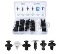 100 Pcs Car Body Trim Clips, Plastic Rivet Fasteners Universal Auto Black Nylon Clips Bumper Clips Car, Panel Clips Door Trim Retainer Push Type Retainer Clips Kit Steel Car Accessories