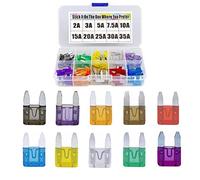 100 Pcs Car Fuses Small Mini Auto Blade Fuses 2A 3A 5A 7.5A 10A 15A 20A 25A 30A 35A AMP Assortment in Storage Box Protected circuits (Color : 100 Pcs in Box)