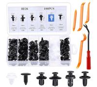 100 PCS Car Retainer Clips with 5 PCS Panel Removal Tool, Universal Car Retainer Clips, Plastic Car Fixing Mounting Clips Set, Trim Clips Kit for Car Panel Trim & Maintenance