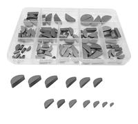 100 Pcs Carbon Steel Feather Key Assortment, Half Moon Woodruff Key Set | 13 Sizes Flywheel Pulley Crankshaft Assortment Kit For Fasteners Mechanical Industry