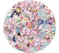 100 Pcs Cartoon Axolotl Stickers, Lovely Cute Animal Sticker for Kids Boys Girls Adult, Durable Aesthetic Pink Pet Decals for Laptop Skateboard Water Bottle Bicycle Motorbike Car Computer Scrapbook