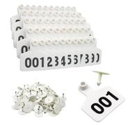 100 Pcs Cattle Ear Tags Large Plastic Precision Animal Identification Livestock Ear Tags for Cattle Cow Horse Dog Pig Goat Sheep Farm Management White 101-200
